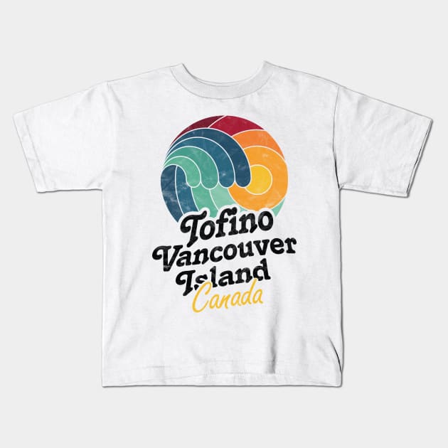 Tofino Vancouver Island Canada Surfing Surf Sunset Wave Kids T-Shirt by MrTeee